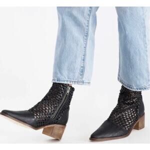 NWT FREE PEOPLE BOOTS EU 41 US 10 BLACK LEATHER